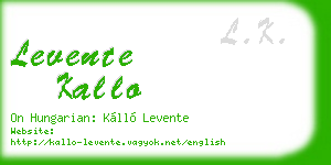 levente kallo business card