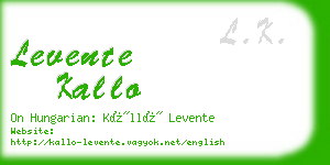 levente kallo business card